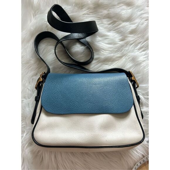 Fossil crossbody bag white and blue - Picture 1 of 8